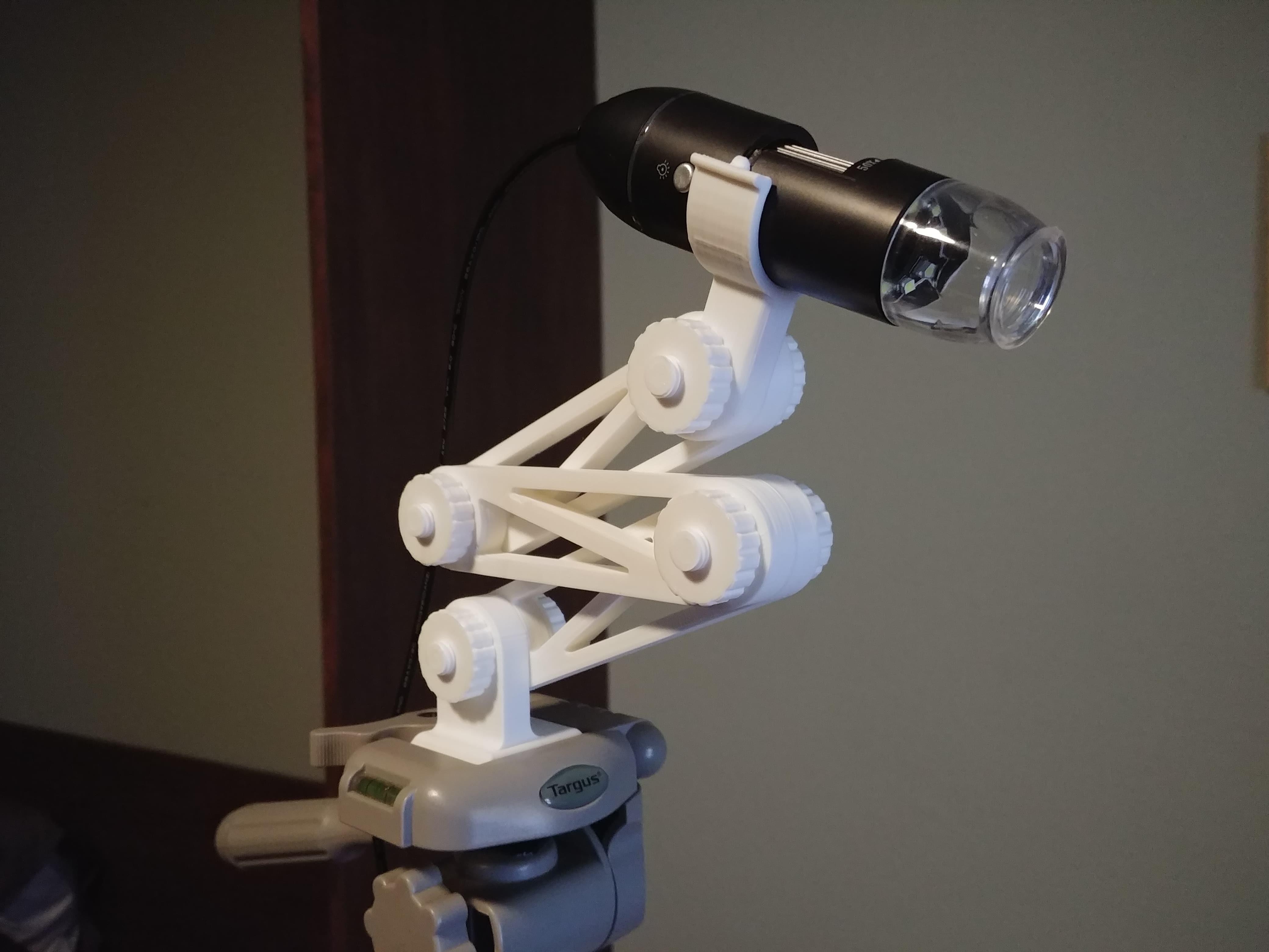 USB Microscope Mount With Zoom Knob - Fully 3d Printed