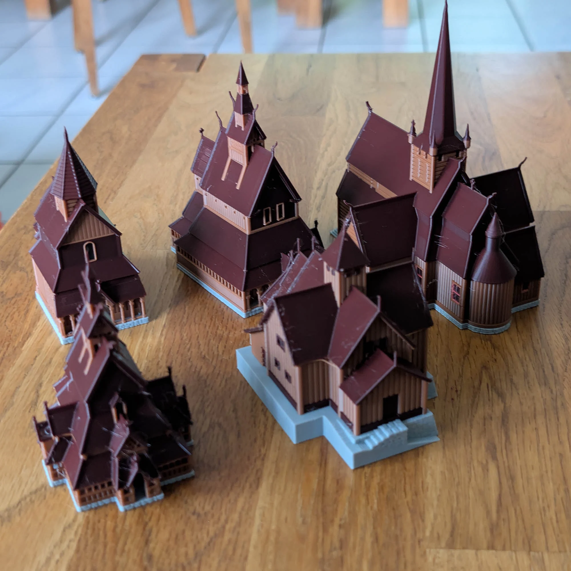 Norwegian Stave Churches 1:200 Multi Color Model
