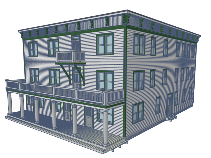 HO Scale Canadian Prairies Hotel, Vonda, Saskatchewan