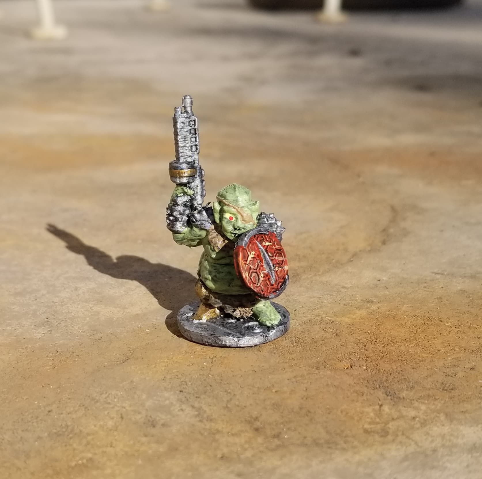 Green Space Boi With Shotgun And Space Buckler