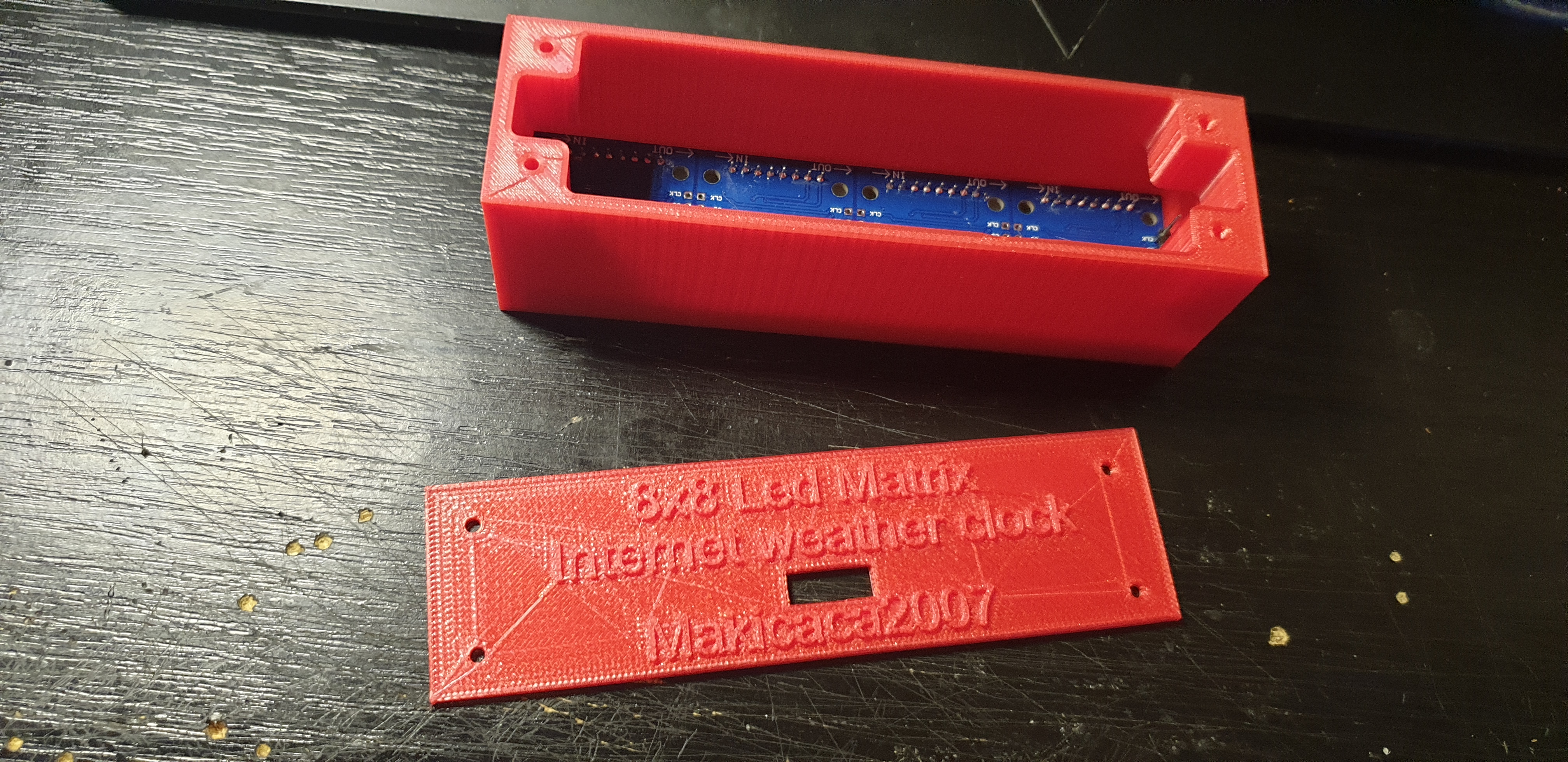 4 Module LED matrix internet weather clock (8x32) with esp8266