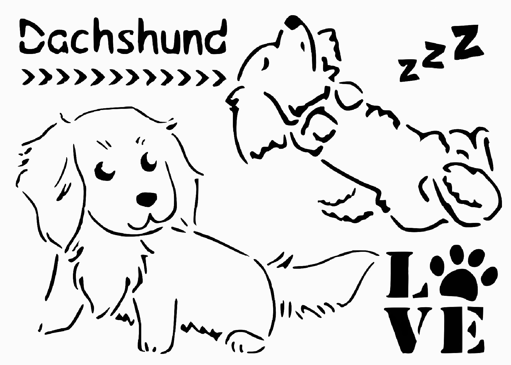 Dachshund stencil