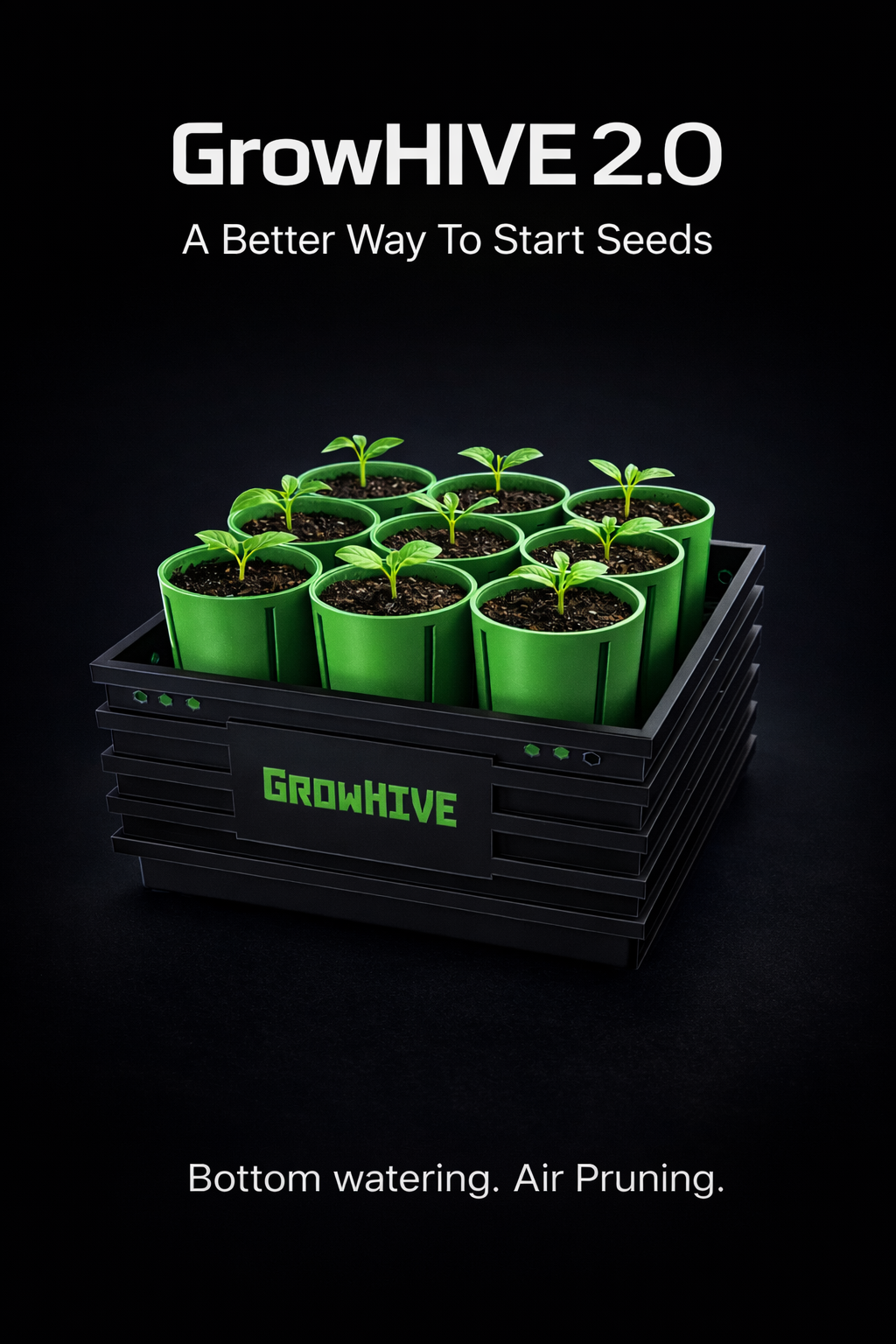 GrowHIVE 2.0 Seed Starter System - Seed Starter Trays - Seed Starting Trays - Gardening - 3D Printable Seed Starting Kit