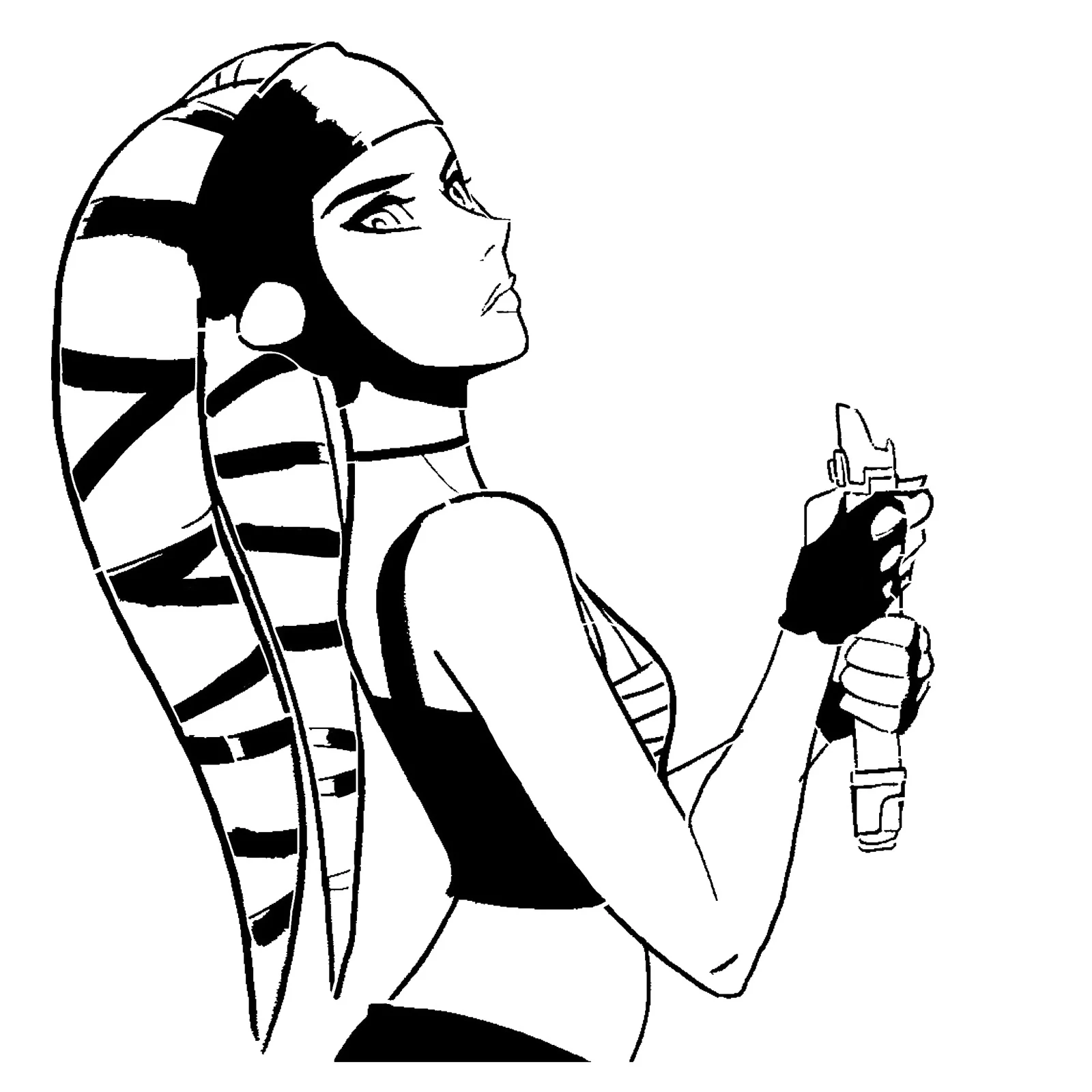 Aayla Secura Twi'lek stencil