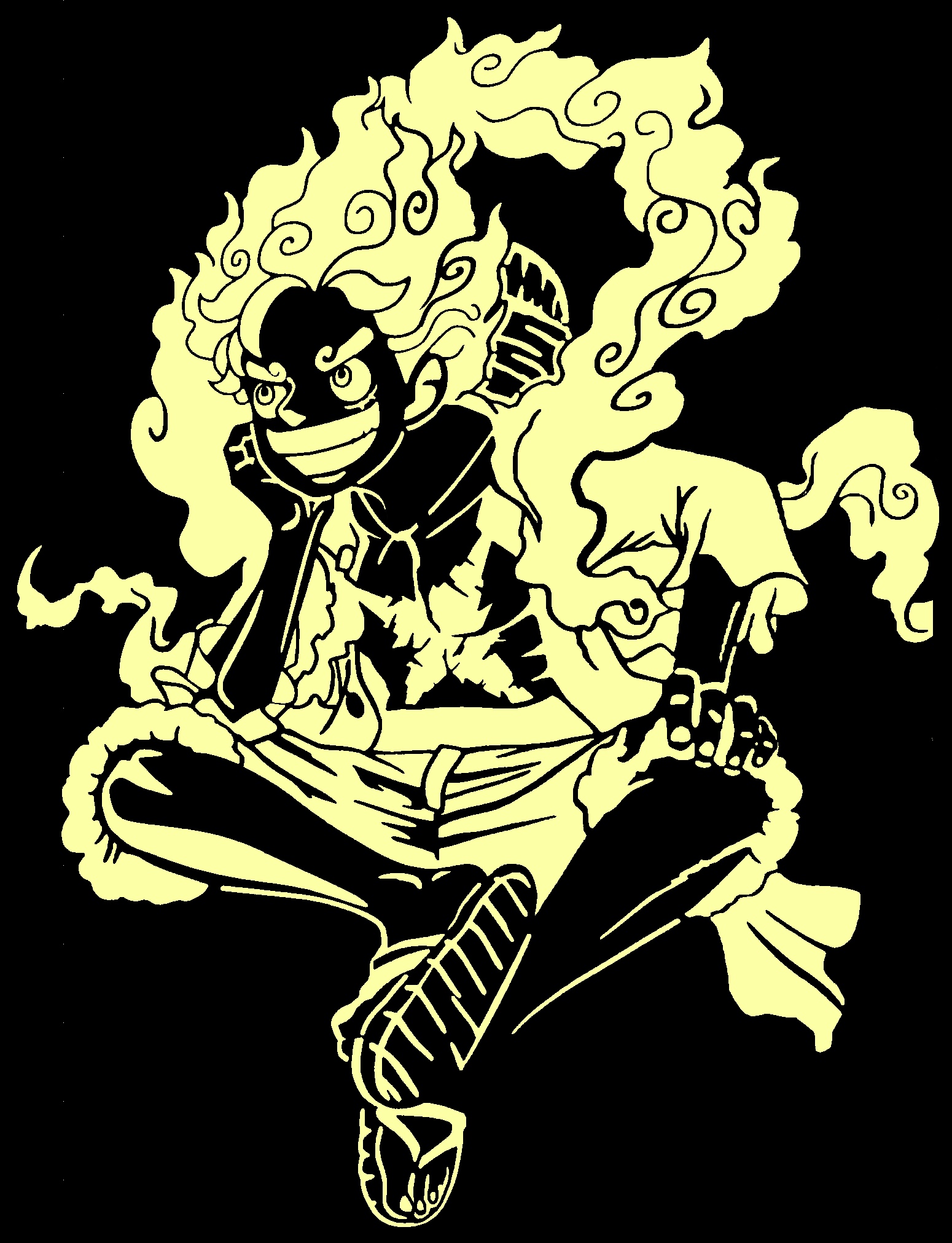 Monkey D. Luffy gear 5 stencil 8