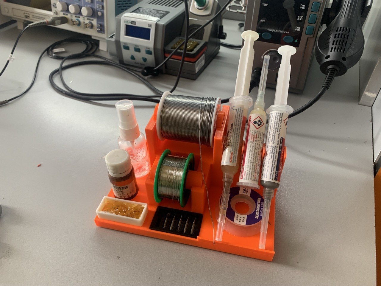 Soldering Station Organizer for Flux, Solder Wire and Tips