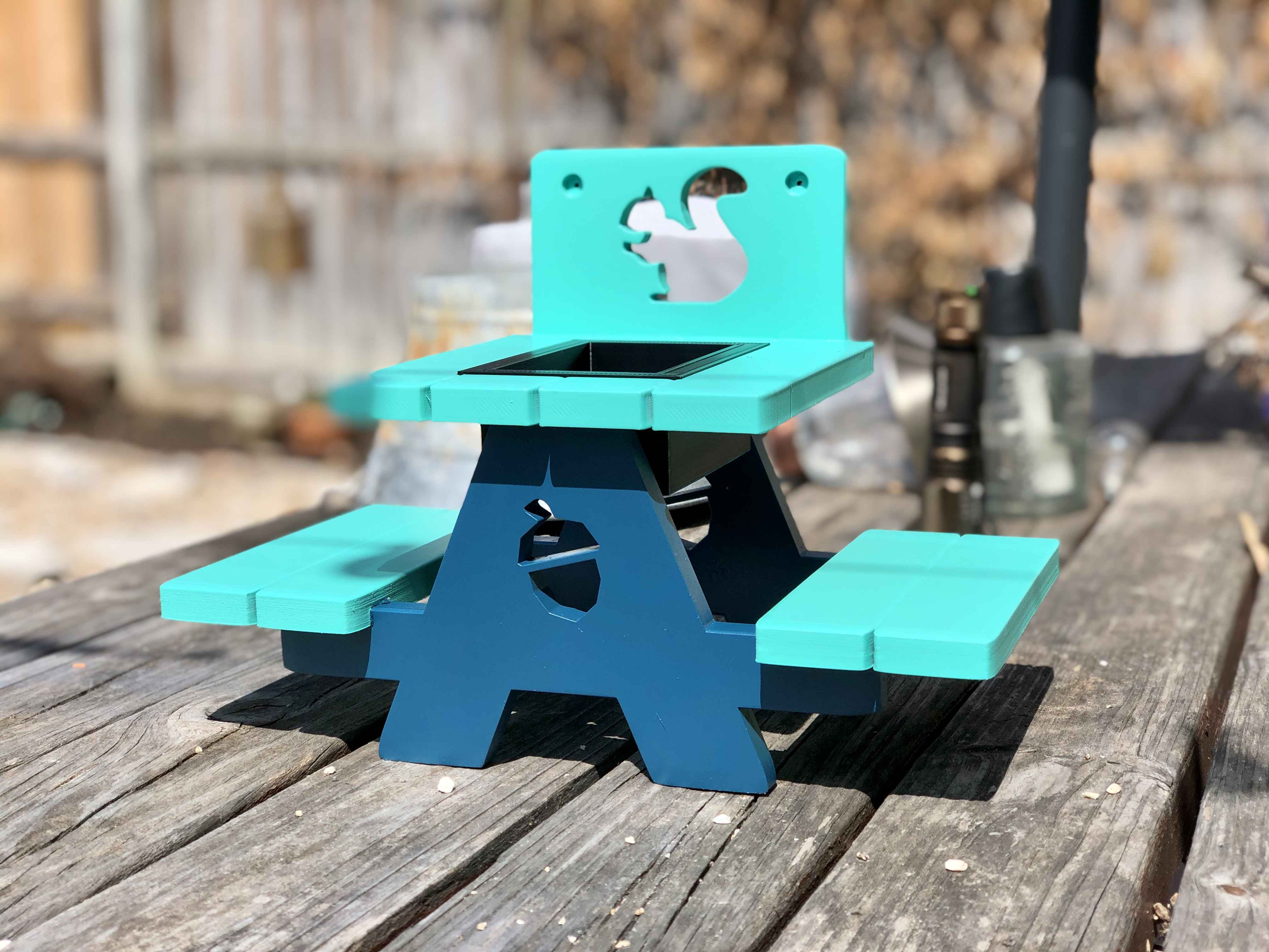 Squirrel Picnic Table Feeder