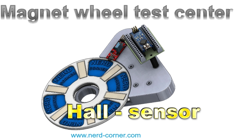 Magnet wheel test center for hall sensor