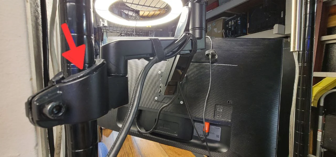 Arm Monitor mount to wire shelf conversion