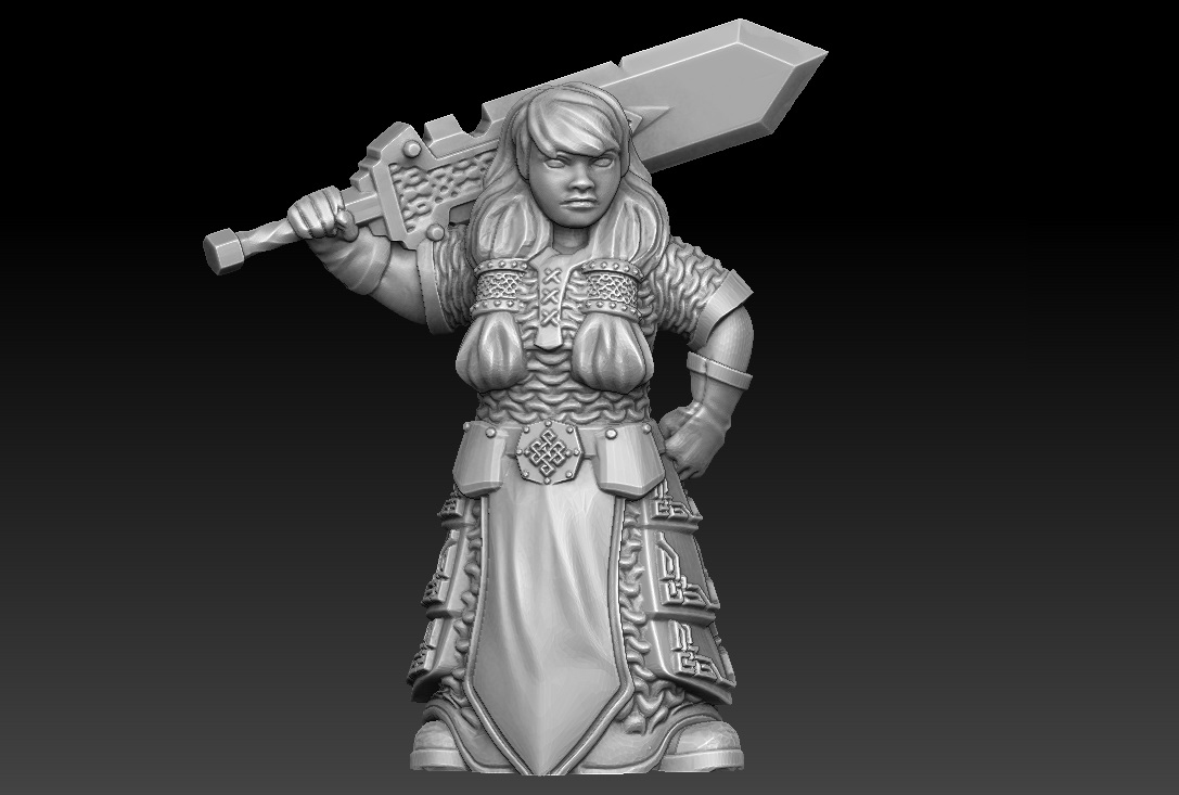Dwarven warrior remake of PollyGrimms female dwarf warrior