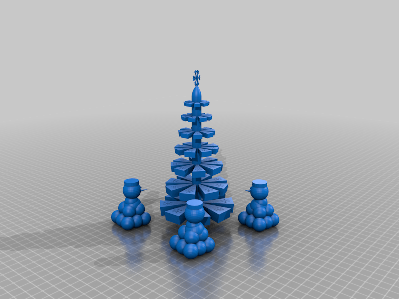 tree sith snowmen on snowballs