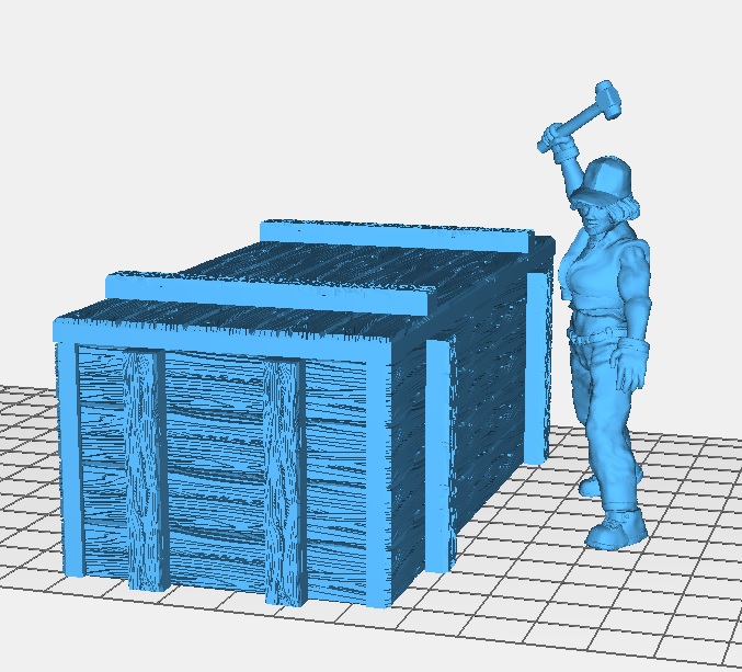 Large Wood Cargo Crate 28mm scale
