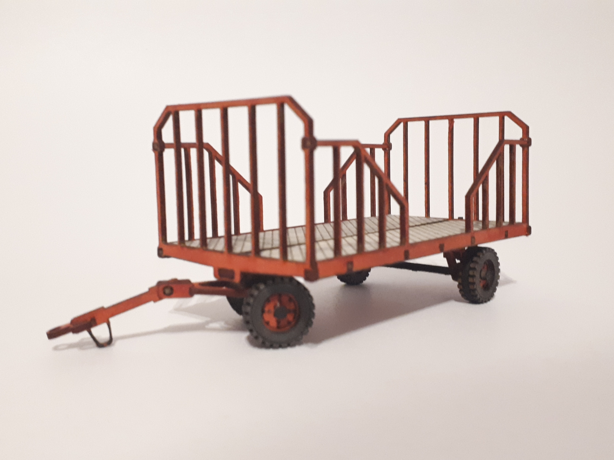 Baggage cargo trolley TБ-1.5И (RUS). Model 1:28 laser cutting. Cardboard.