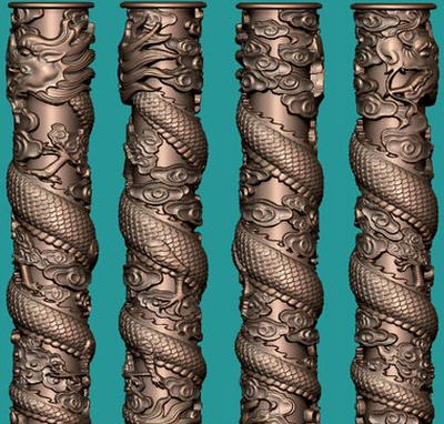Fine Dragon spiral pillar