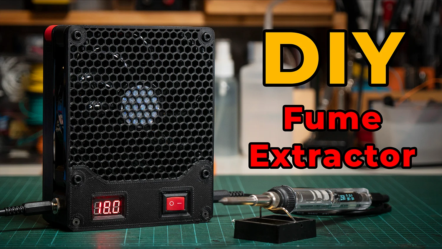 Ultimate 120mm Soldering Fume Extractor with USB PD Port, DC Power Hub, Magnetic Hood, Carbon Filter and More!