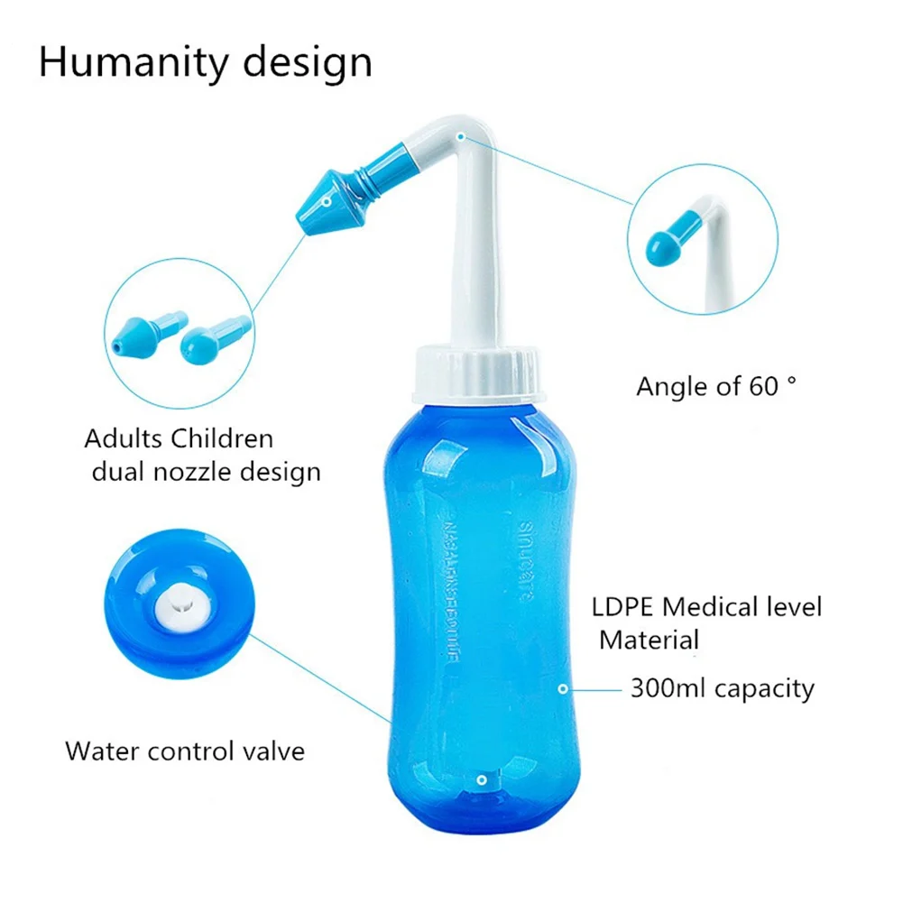 Nasal Wash Neti Pot Nose Clean Bottle Irrigator