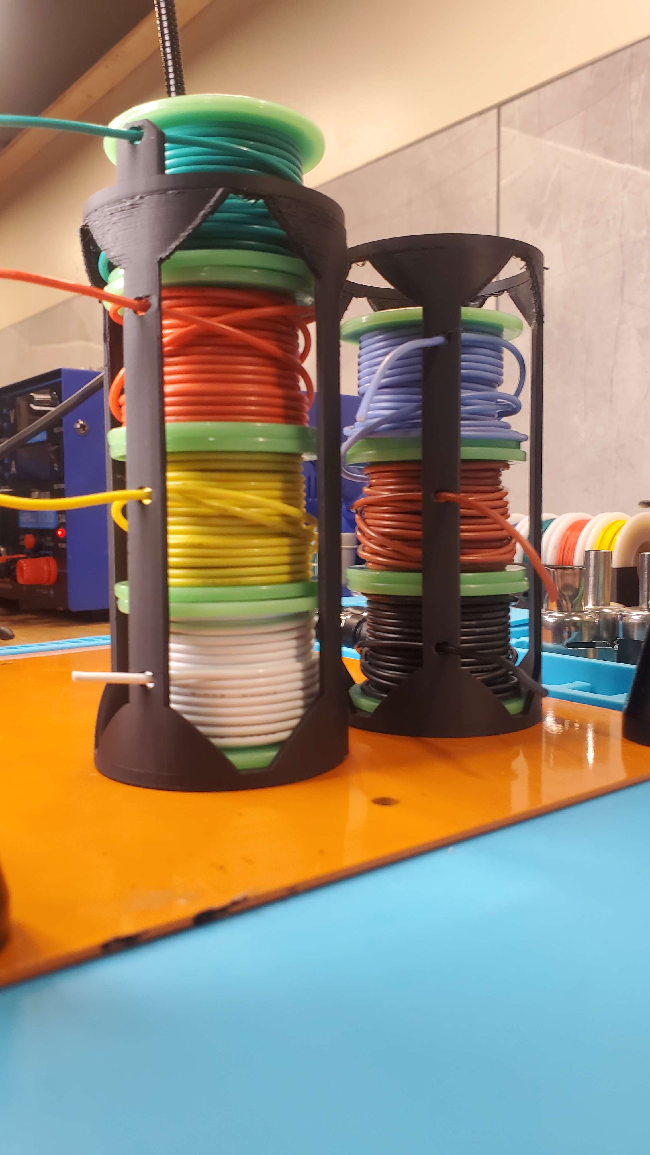 Wire spool holder stack of 4