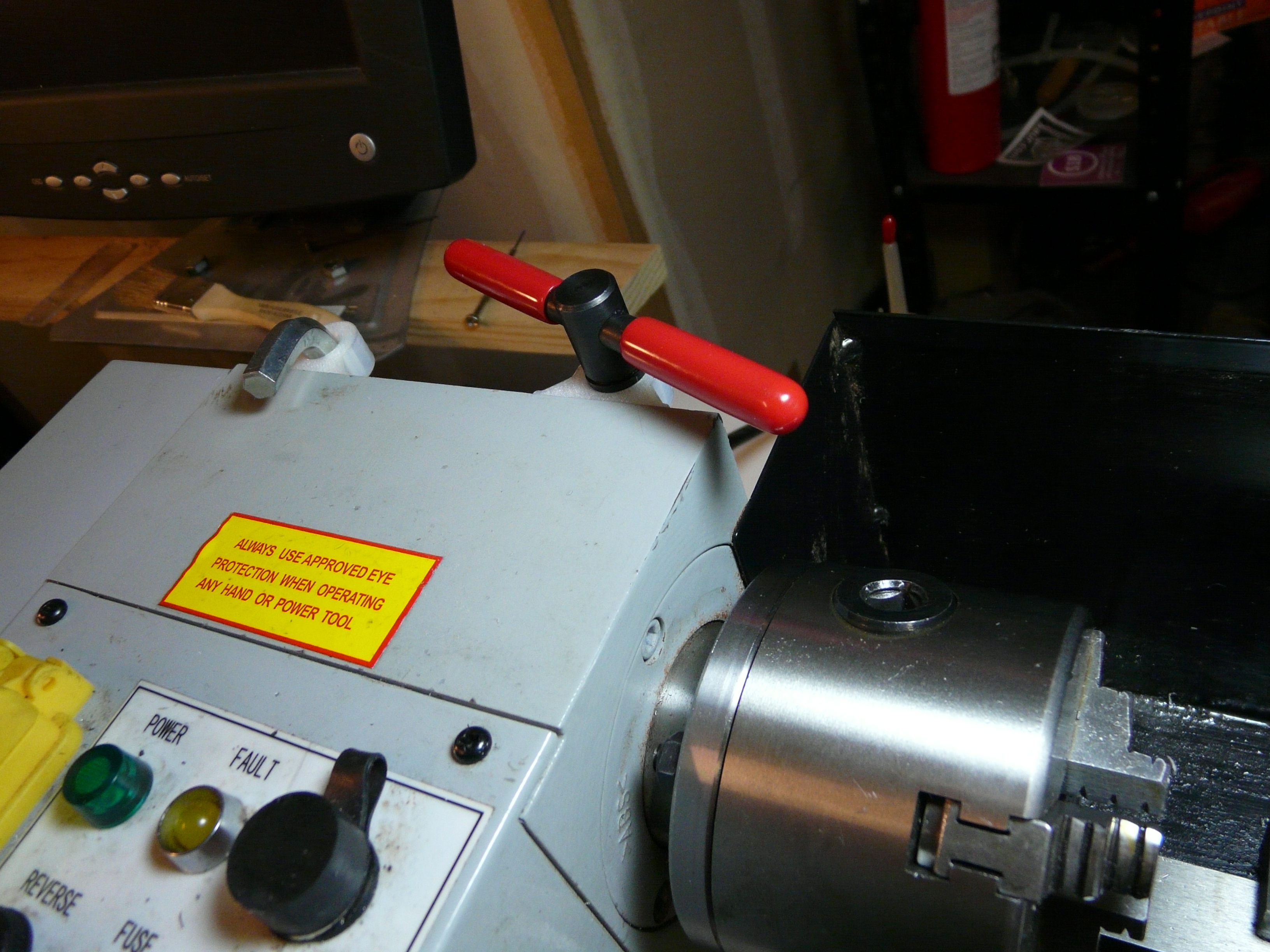 Mini lathe chuck key holder