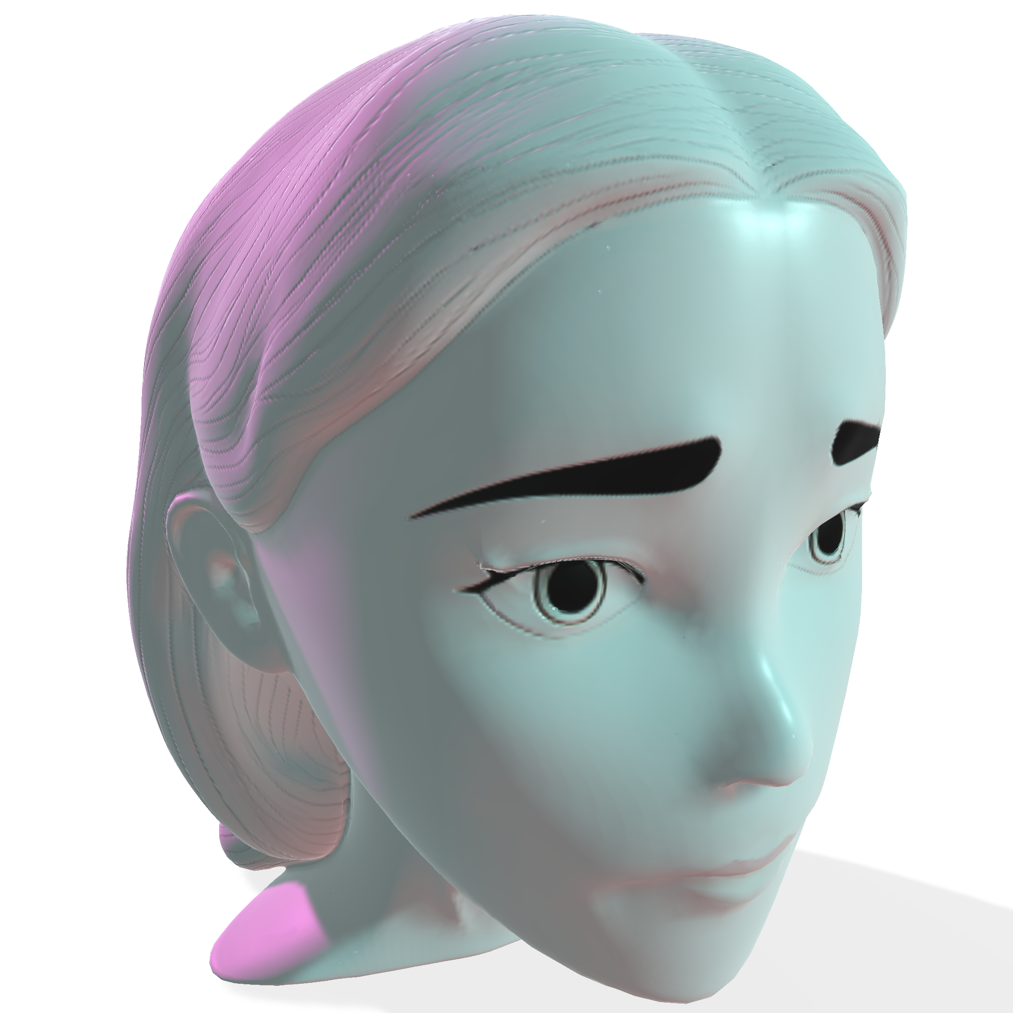 Serene Stylized Face Bust