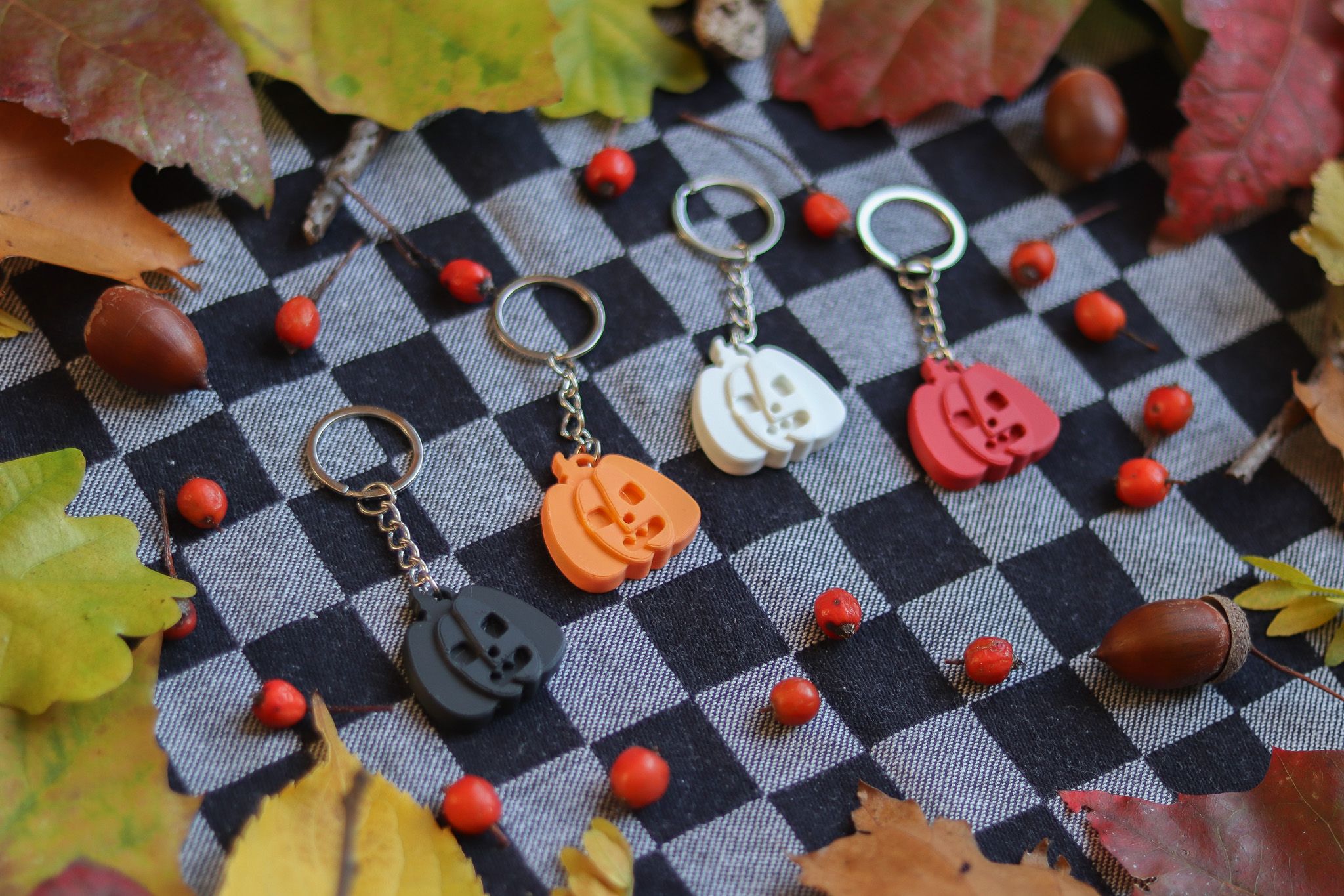 Zombie Pumpkin Keychain