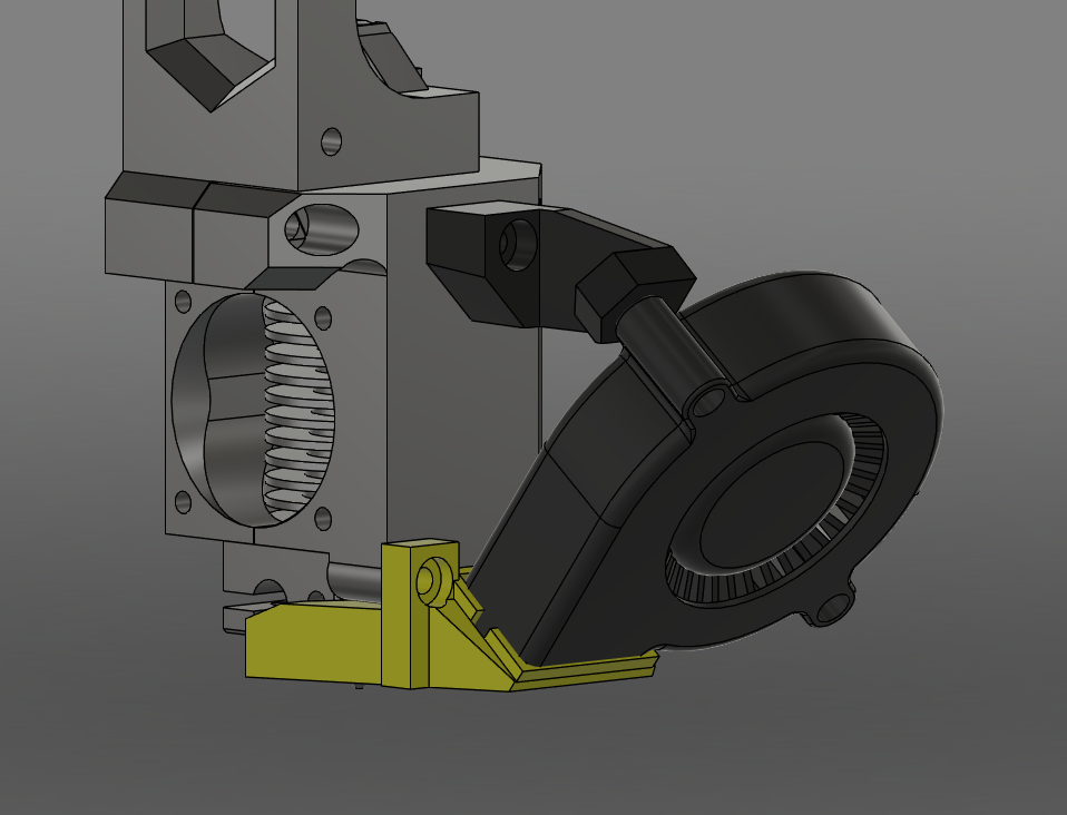 Prusa I3 MK2 hotend parts cooling fan updated to the new MK3S R3 design