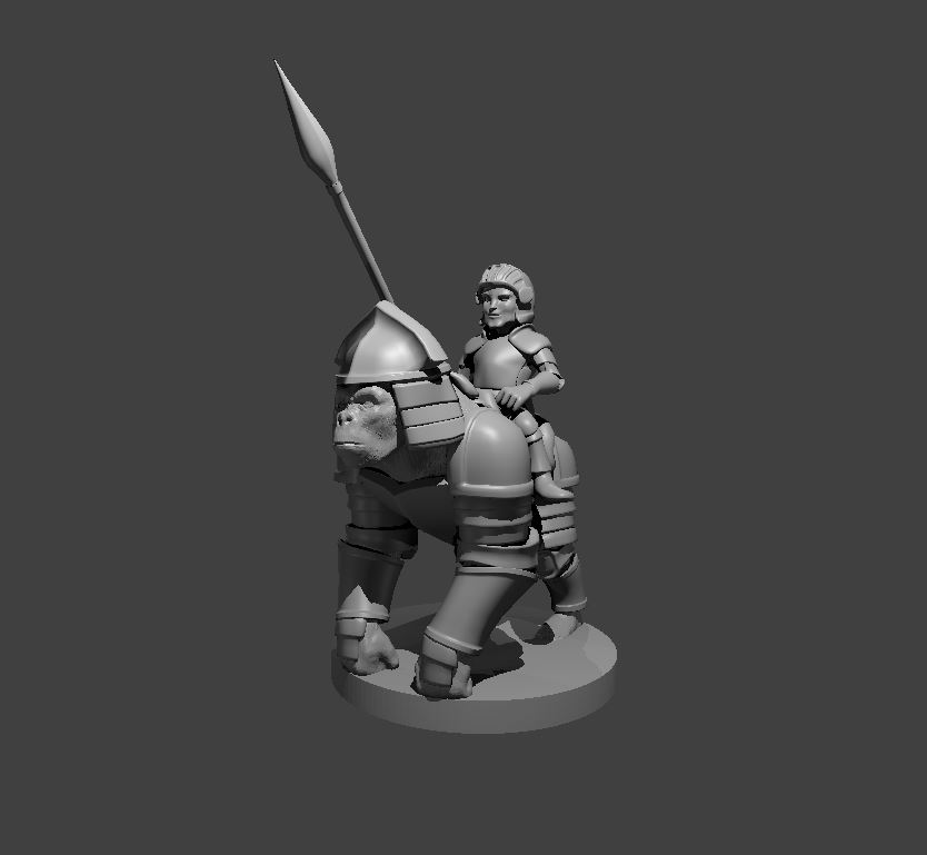 Halfling Cavalier on an Armored Gorilla!