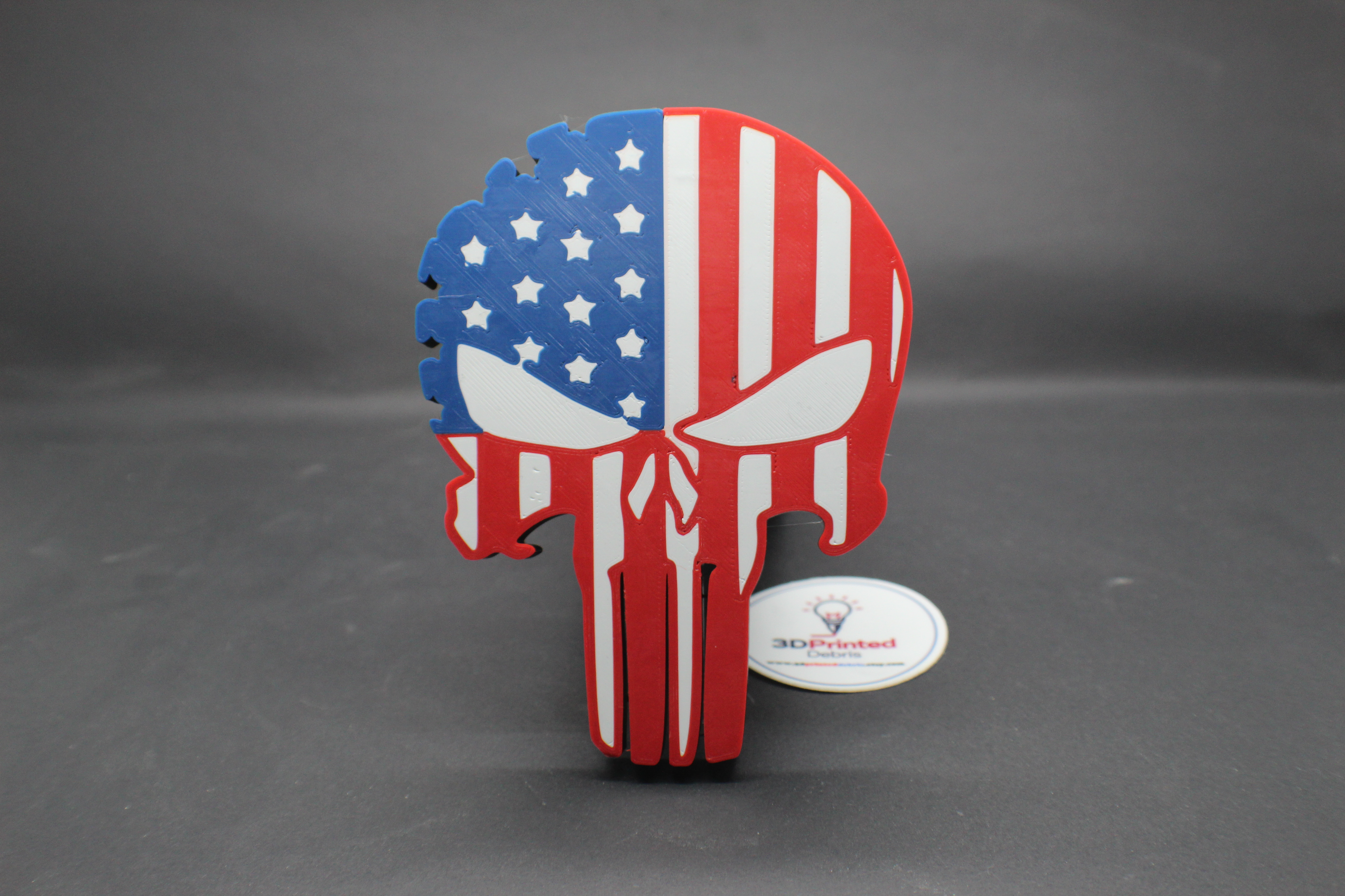 Punisher Patriotic 2" Trailer Hitch Receiver Plug Cover
