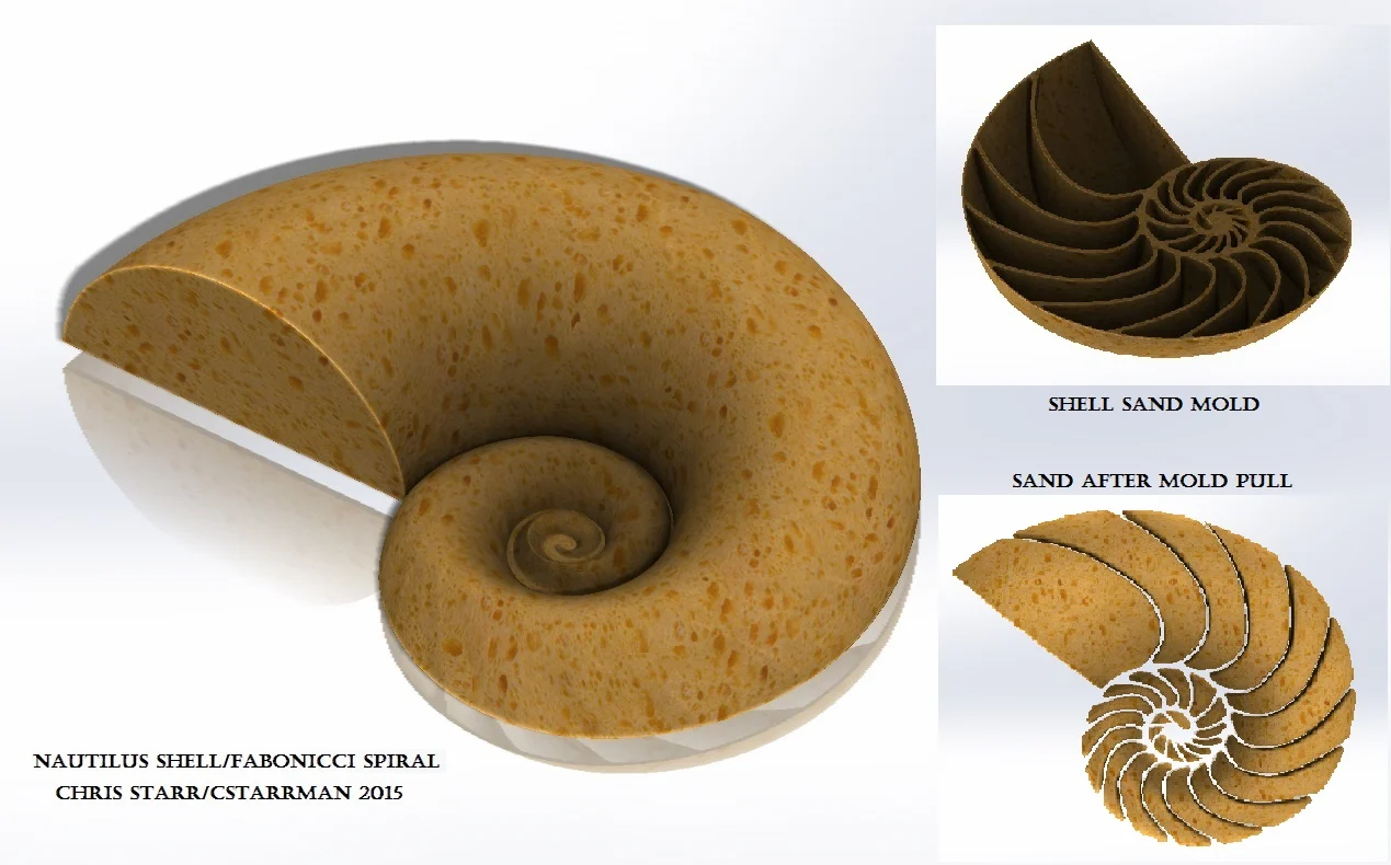 Nautilus Shell Castle (Fabonacci/Logarithmic Spiral)