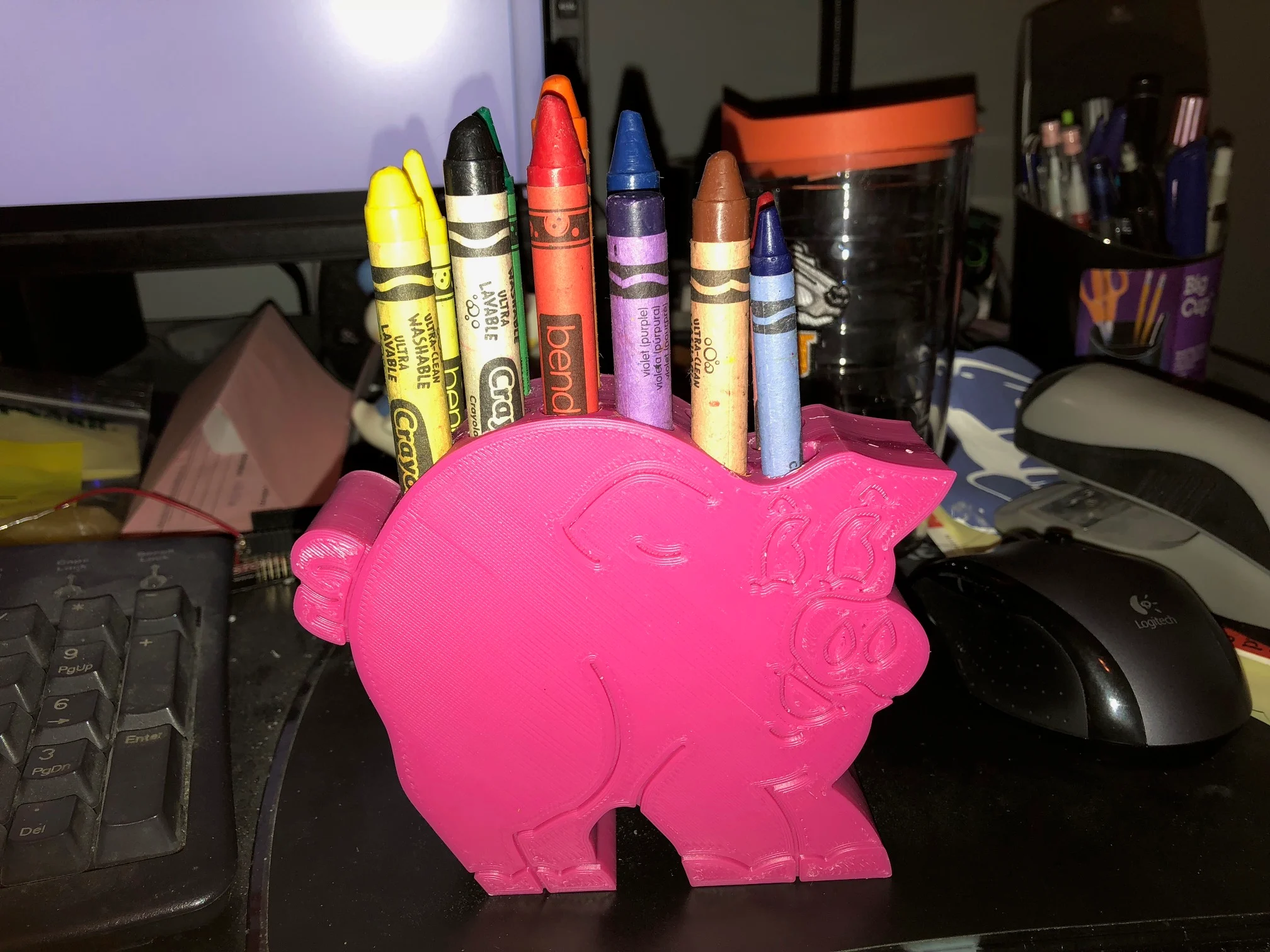 Piggy Crayon Holder