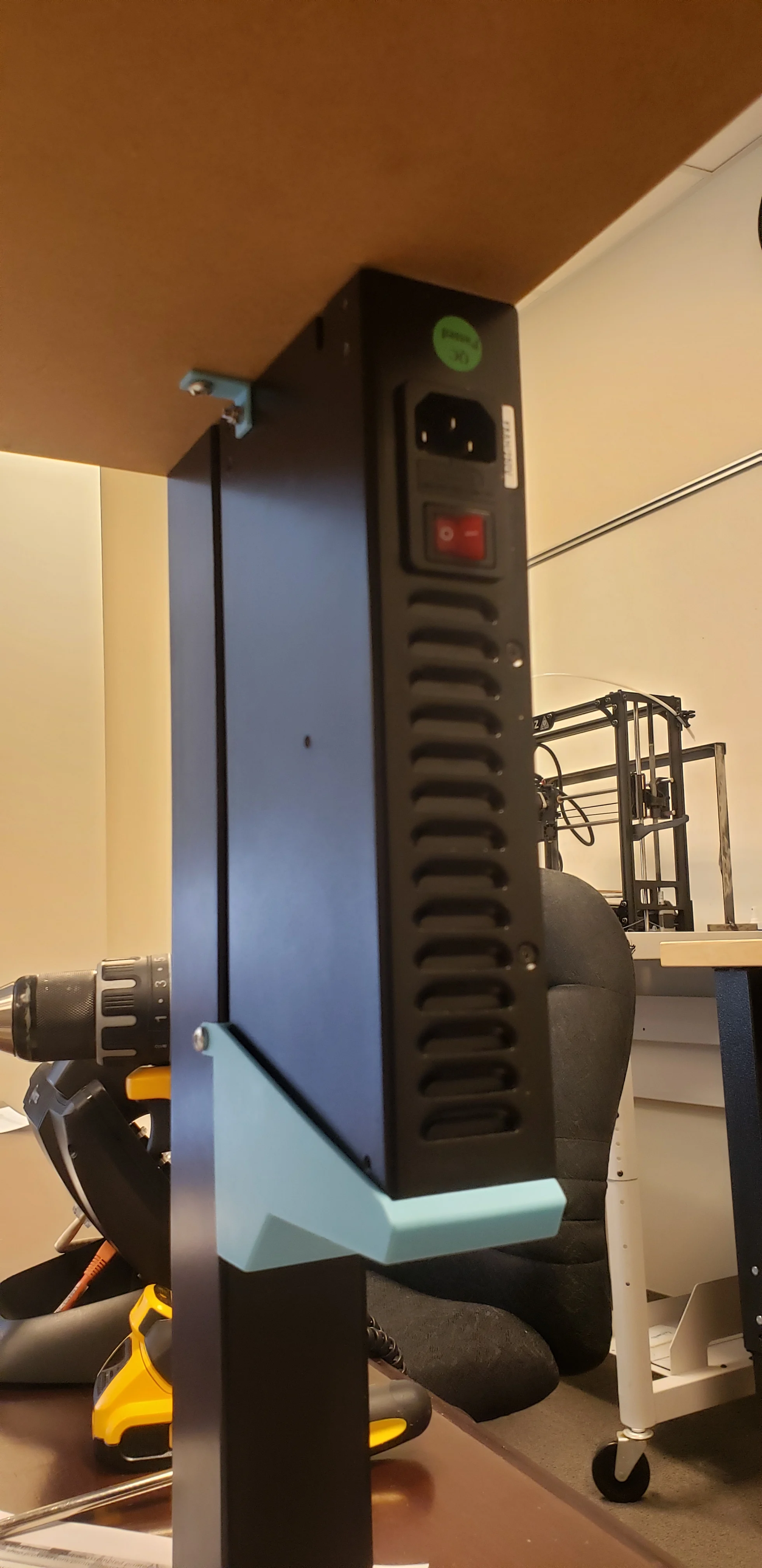 Prusa MK3S Ikea Table Power Supply Bracket for Newer Black Power Supply