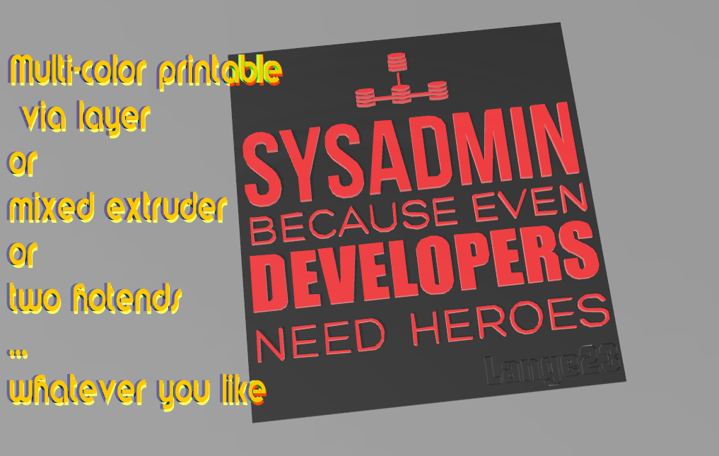 Sysadmin HERO - sign (Multicolor)