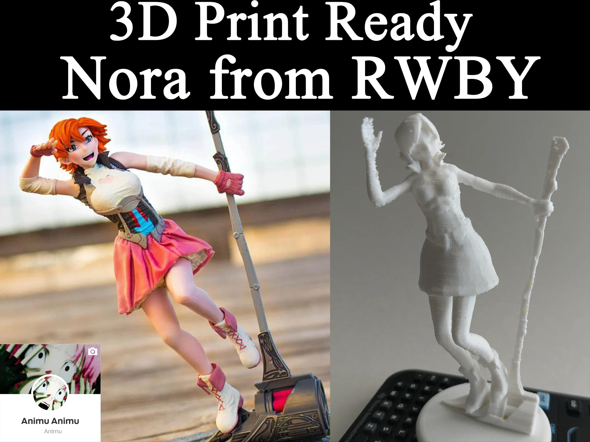 3D PRINT READY!! Nora from RWBY