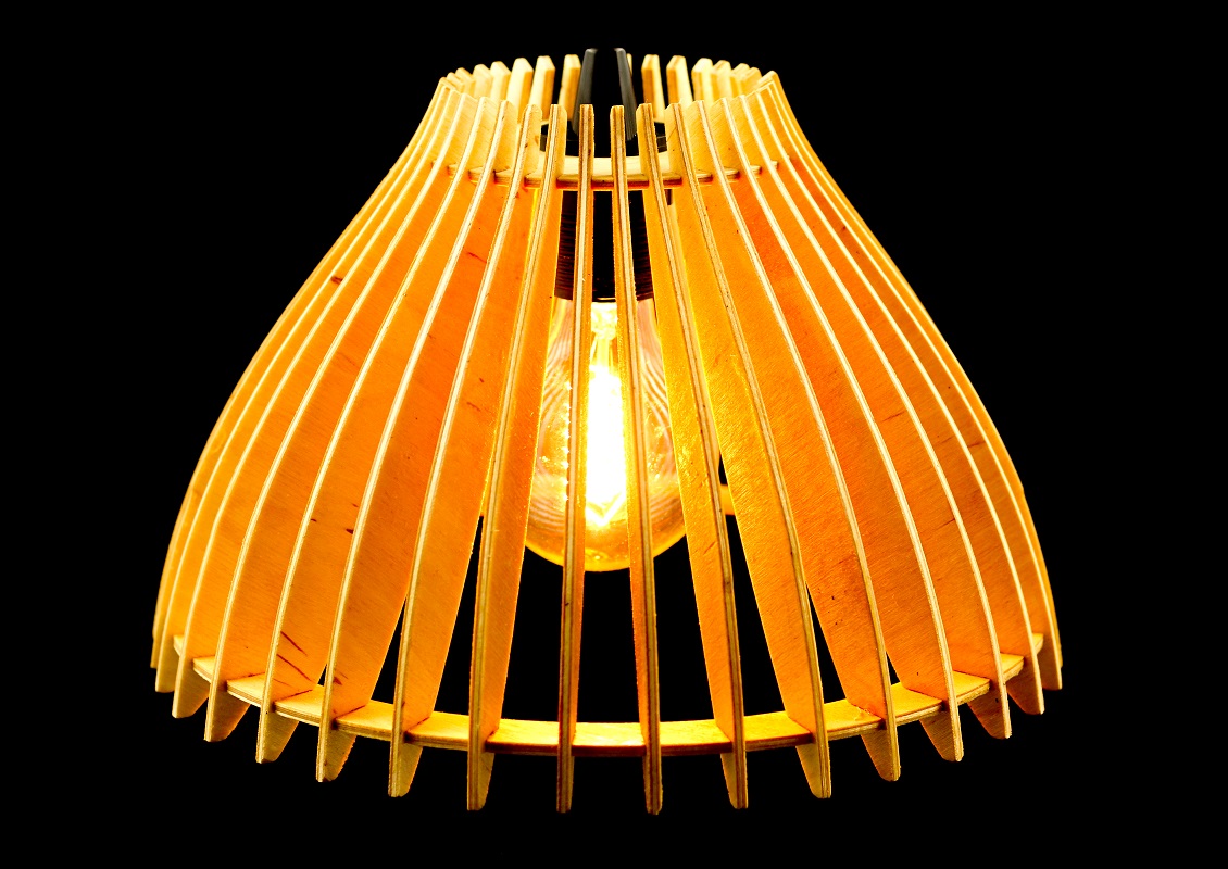 Plywood pendant lamp, wood lamp, natural lamp shade, ecological minimal modern, kitchen, dining room ceiling lamp