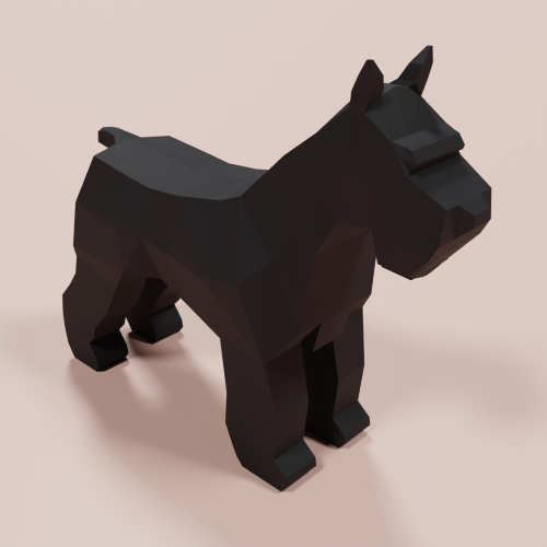 Low Poly Schnauzer Dog