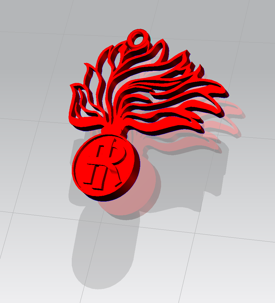 Portachiavi, Ciondolo, Fiamma Arma dei Carabinieri - Pendant , keychain with stylized Flame of the "Carabinieri" italian Police