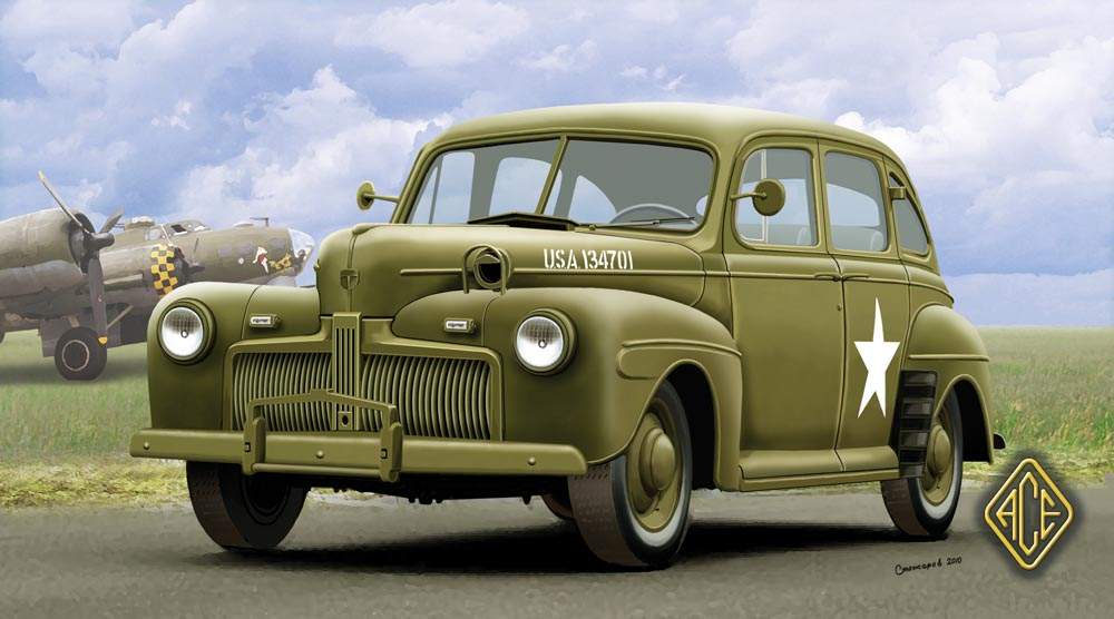 Ford V8 Super Deluxe Fordor Sedan US Army Staff Car 1942