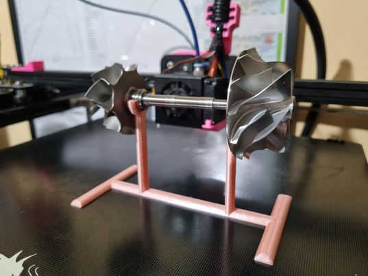 Stand for turbo parts on shell | office decoration petrolhead tuning