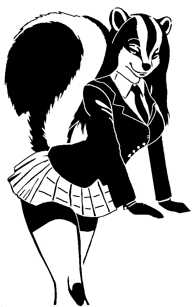 Skunk Girl stencil