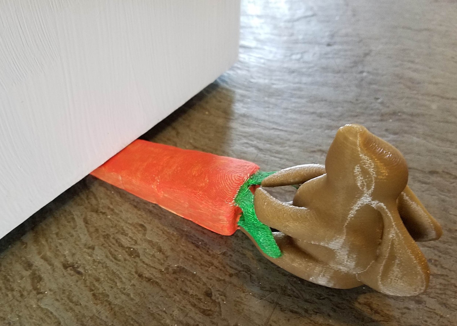 Bunny Rabbit Pulling Carrot Doorstop