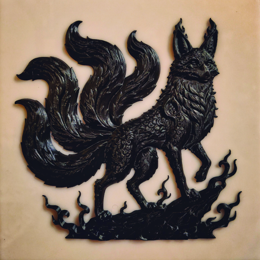 Mythic Kitsune 3D Printed Wall Art
