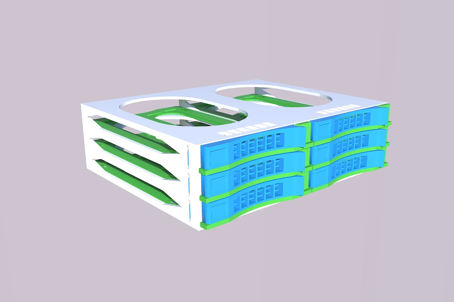 Hot swap Disk enclosure for 5.25 inch expansion bay. Fits 6 * 2.5 inch Drives (SSD or HDD) 42 x 120 mm