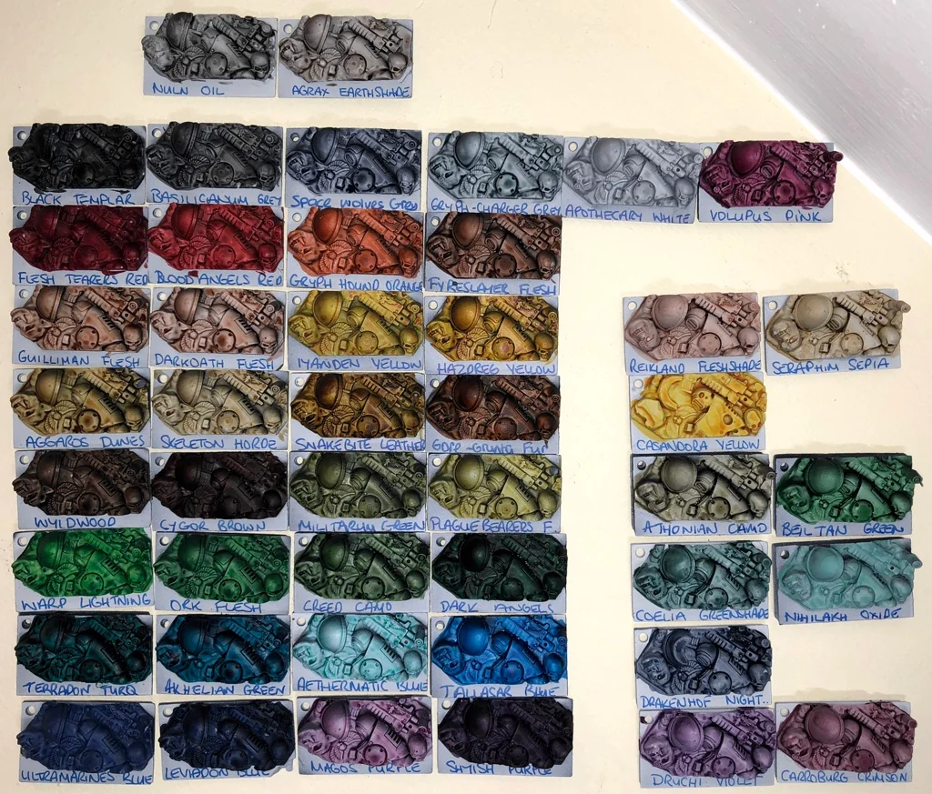 Citadel Contrast Paint Swatch / Paint tester Warhammer 40k