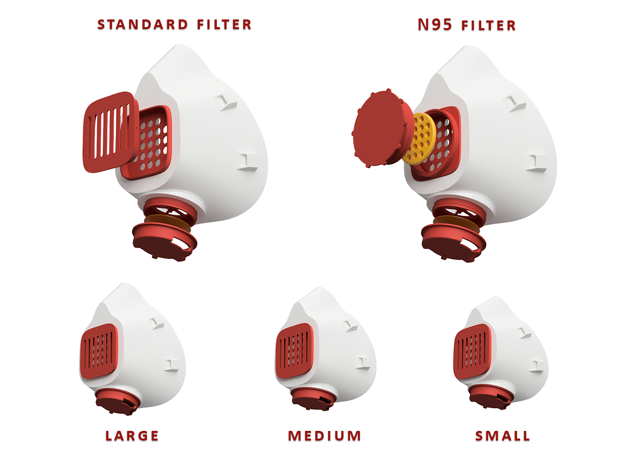 Respiratory mask with valve [with Fusion 360 source]