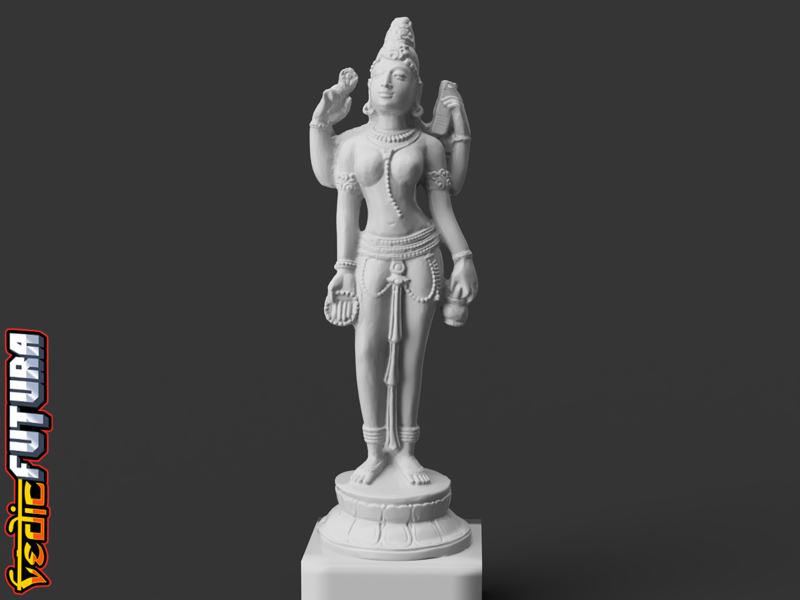 Devi holding a Water Pot & Book