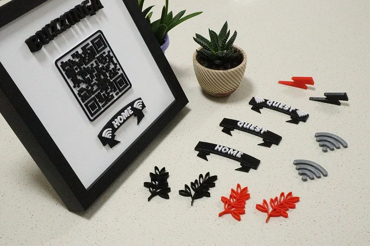 Custom 3D Printable WiFi Password Picture Frame