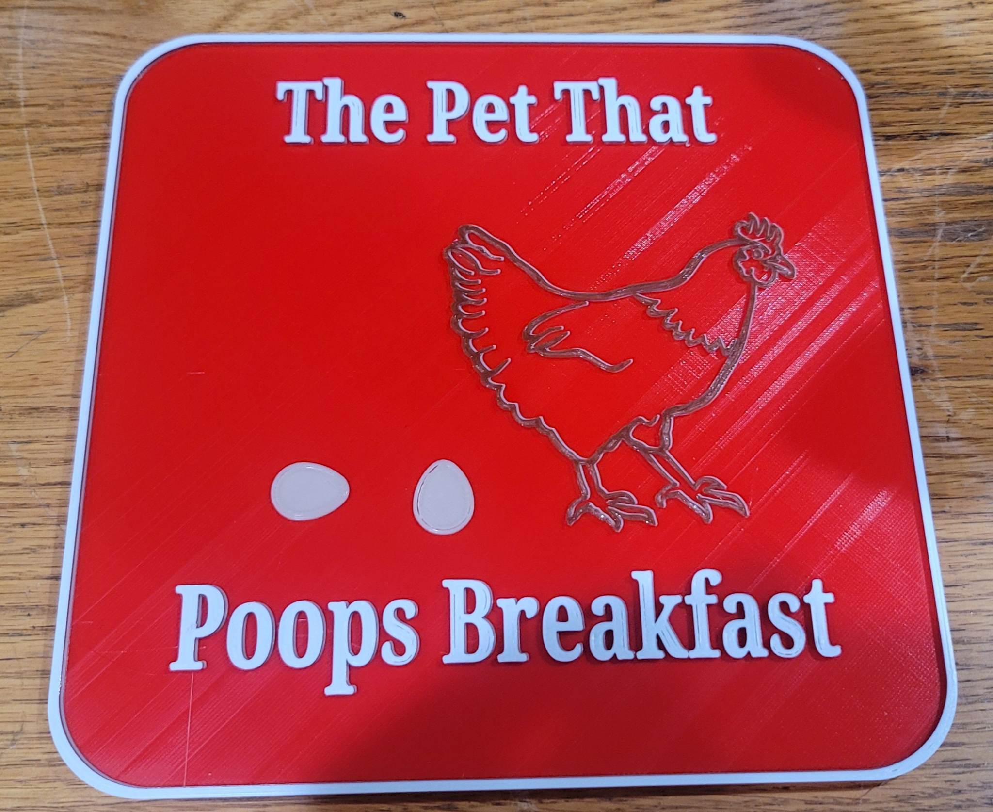 Chicken Pooping Breakfast Sign