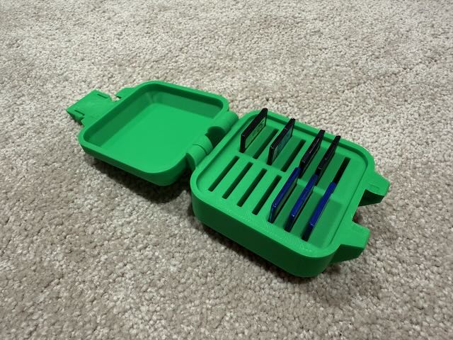 Snap Lock SD Card Storage Box. NO HARDWARE REQUIRED.