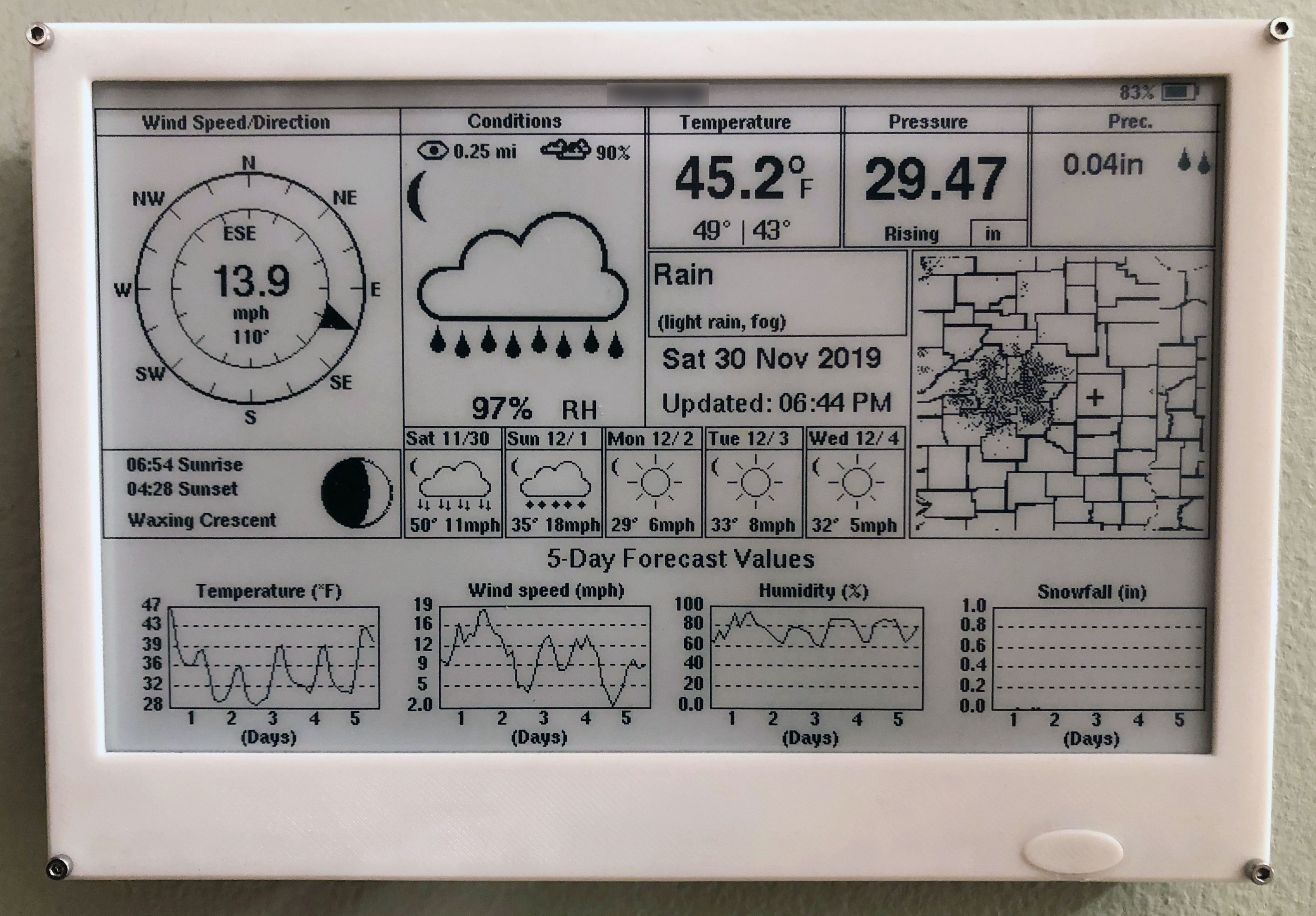 Waveshare 7.5" e-paper weather display