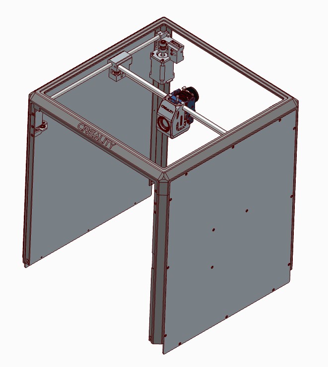 Creality K1 Max Top Frame / Slide / Extruder (MicroSwiss Flowtec) Assembly