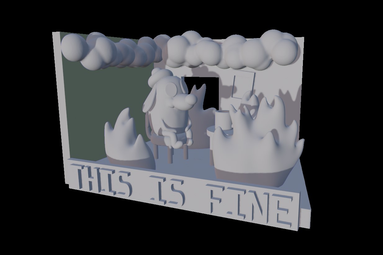 Diorama "This is fine"